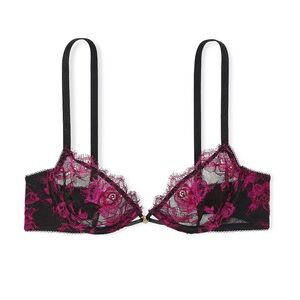 Victoria's Secret Black and Pink Lace Bra